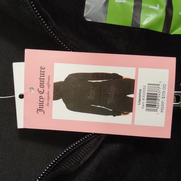 Juicy couture Vintage Y2K Classic Velour Velvet Zip-Up  Jacket Hoodie cropped - Picture 3 of 8